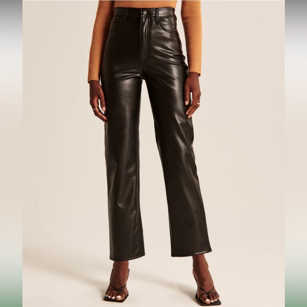 Abercrombie ankle straight leather pants